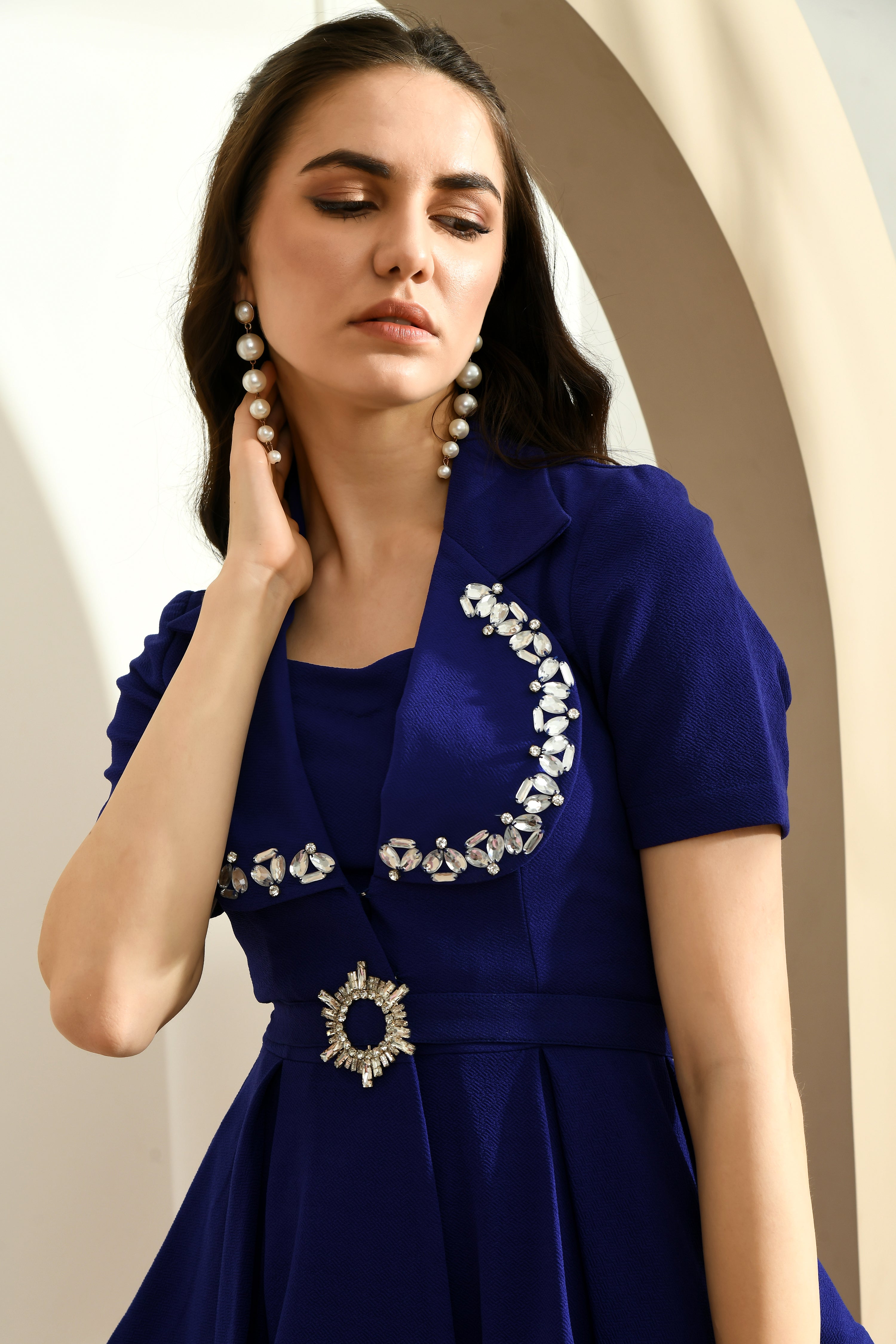 Santorini 4-Piece Co-Ord Set: Navy Blue