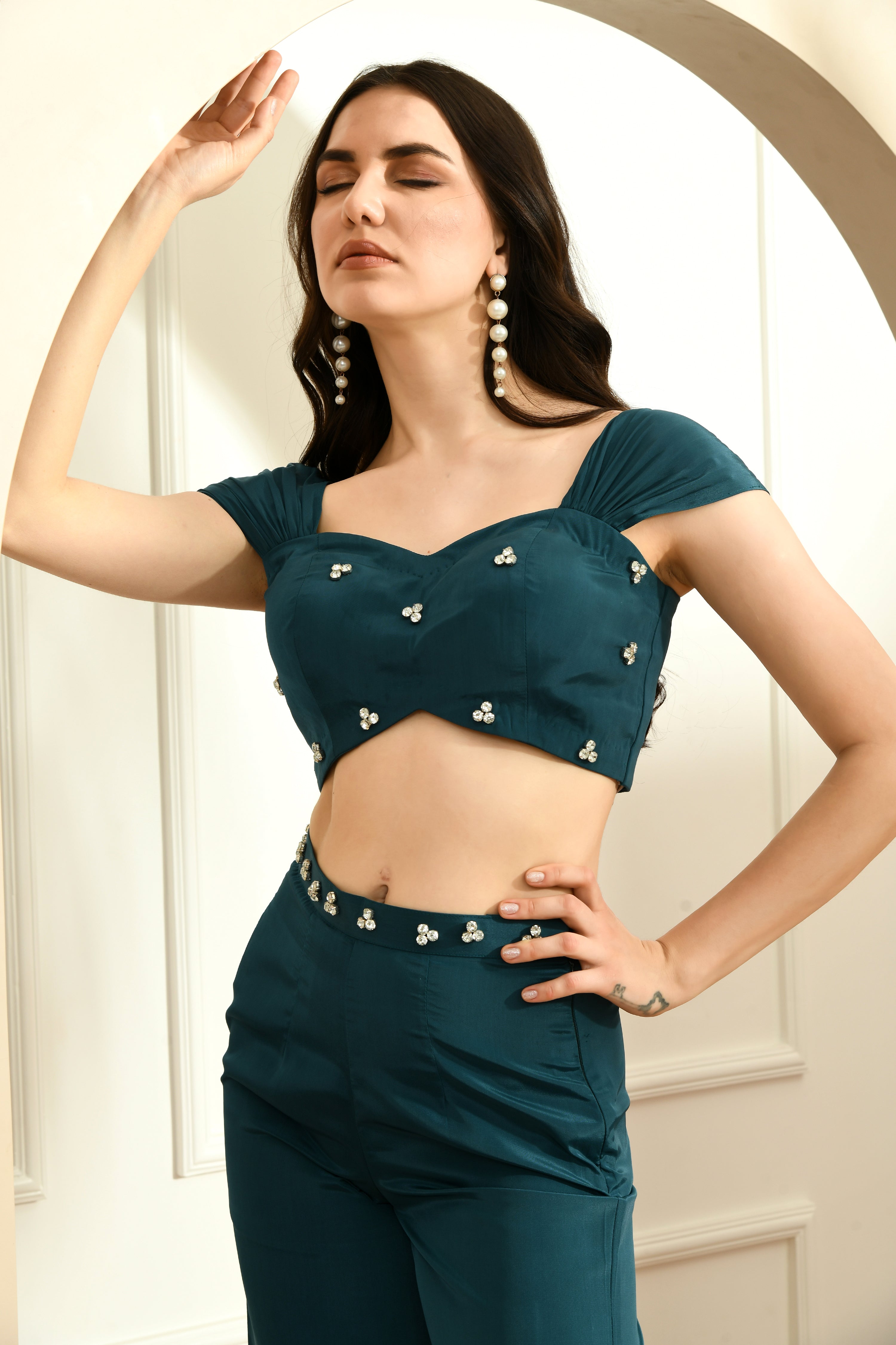 Modern Indian Co-Ord Set: Teal Green