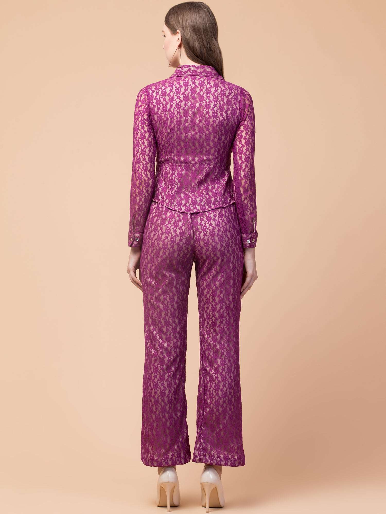 Wine Lace Co-ord Set - wishdrobe