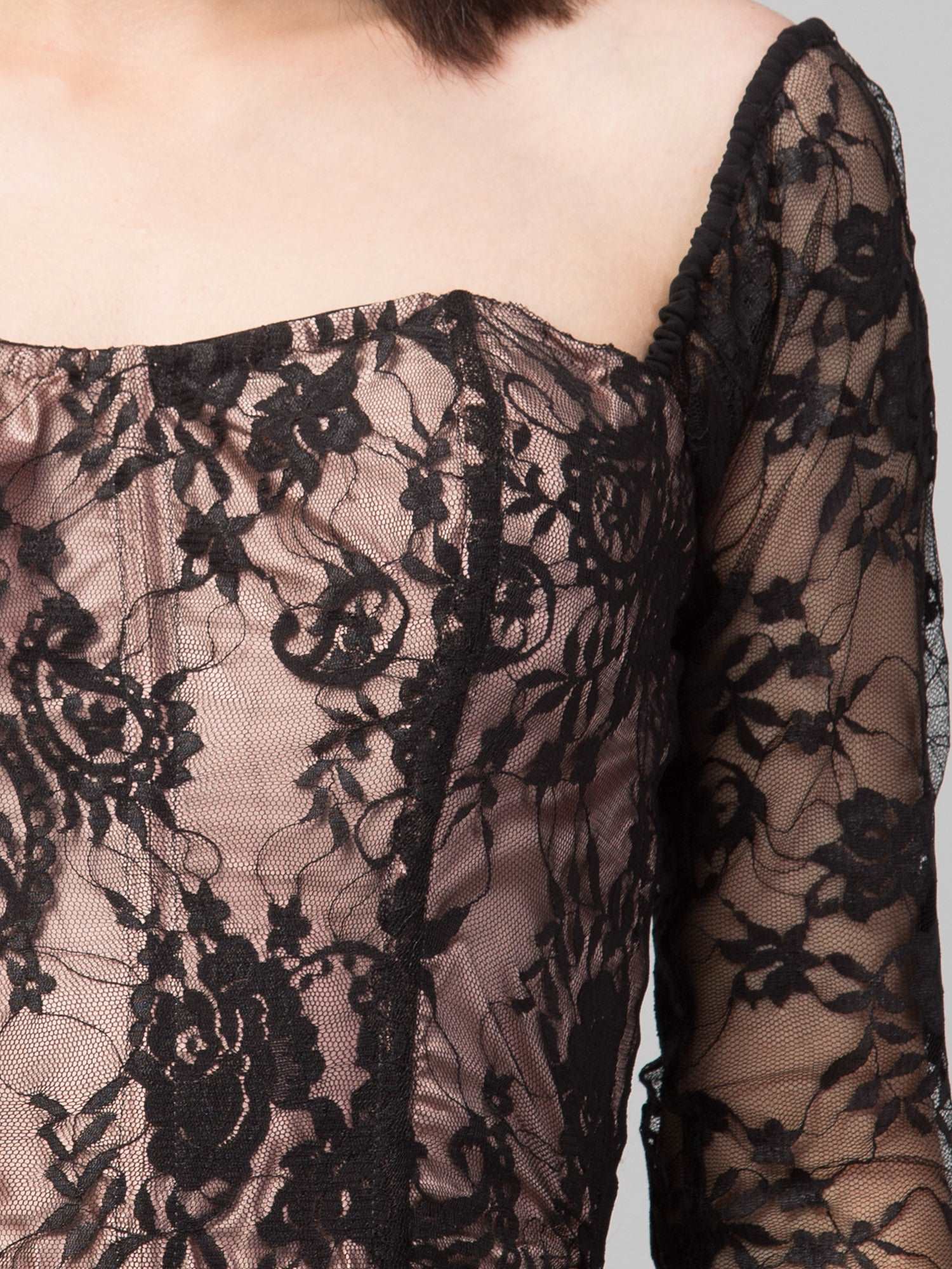 Hazel Nude French Lace Padded Corset Top - wishdrobe