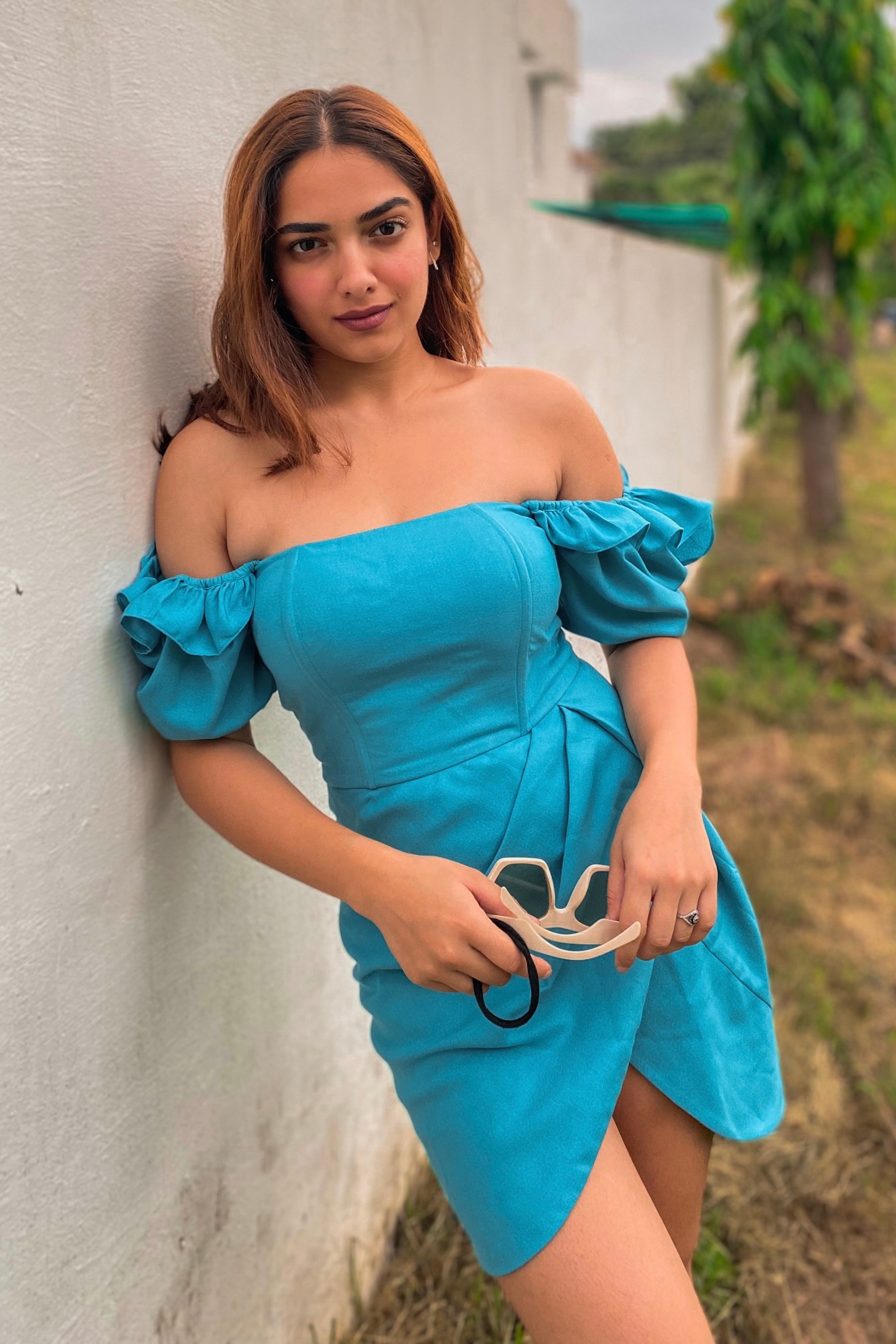 Bodycon Padded Corset Dress - Daisy Blue