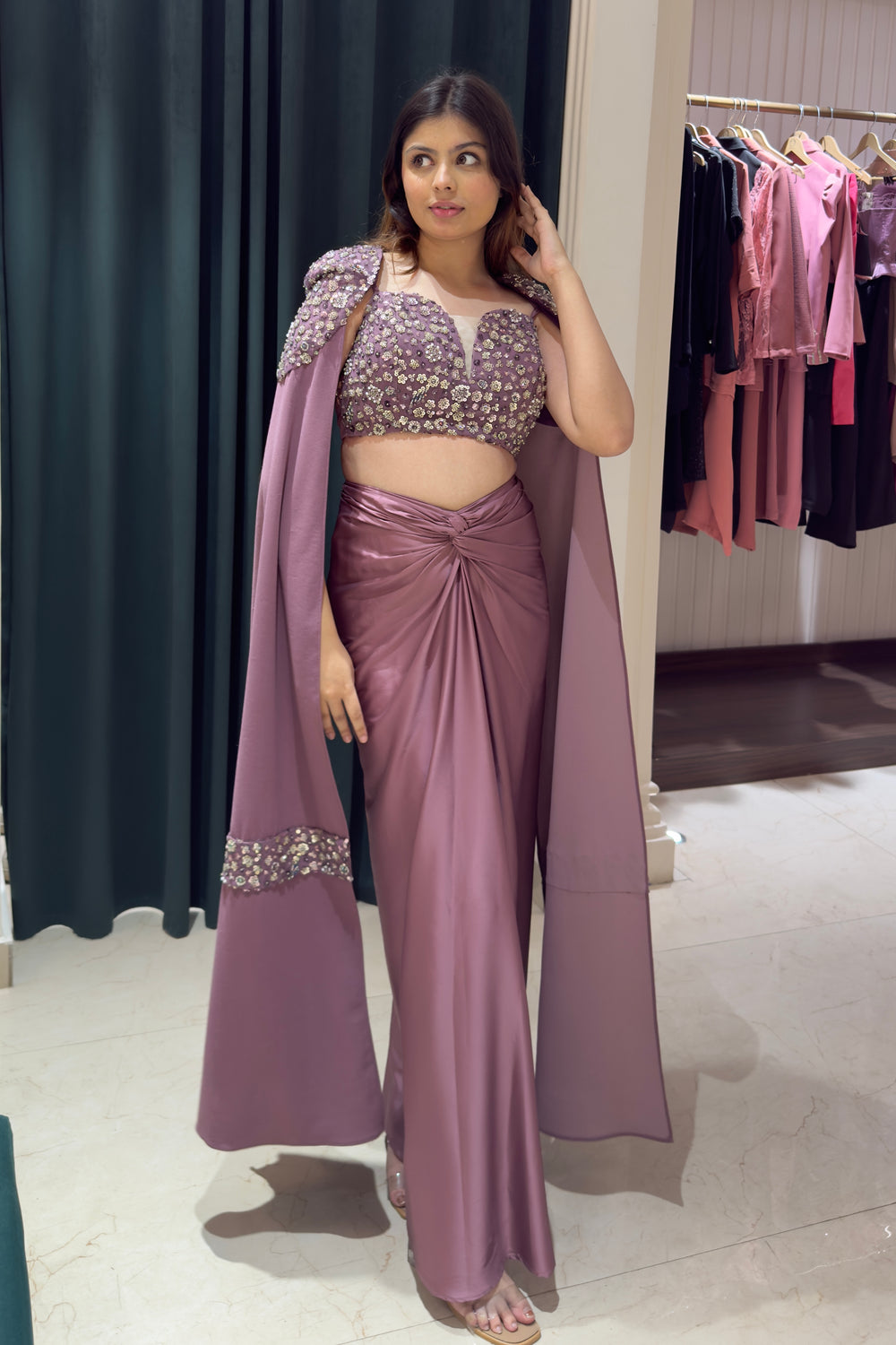 Bespoke Indo Western Set: Mystic Mauve
