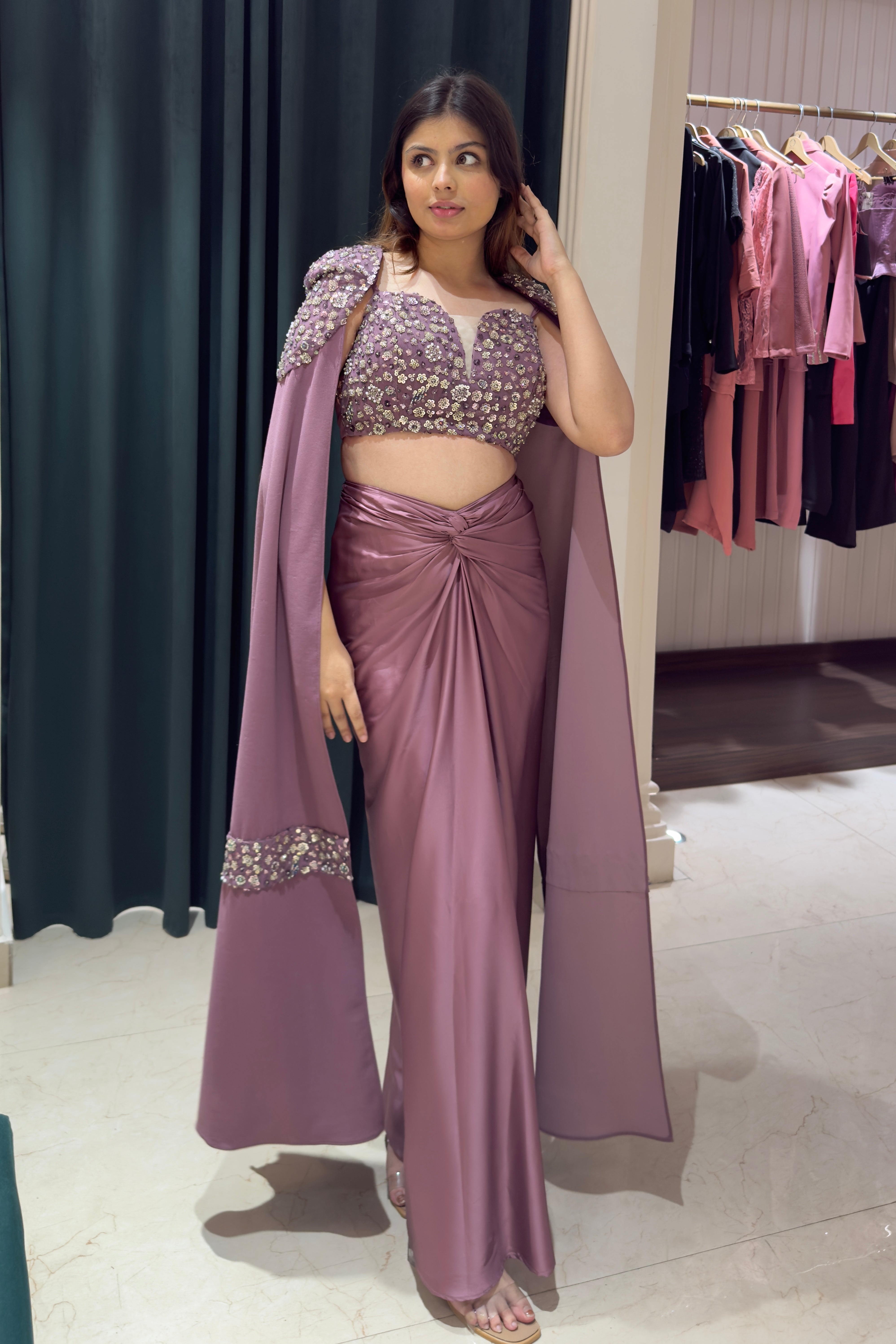 Bespoke Indo Western Set: Mystic Mauve