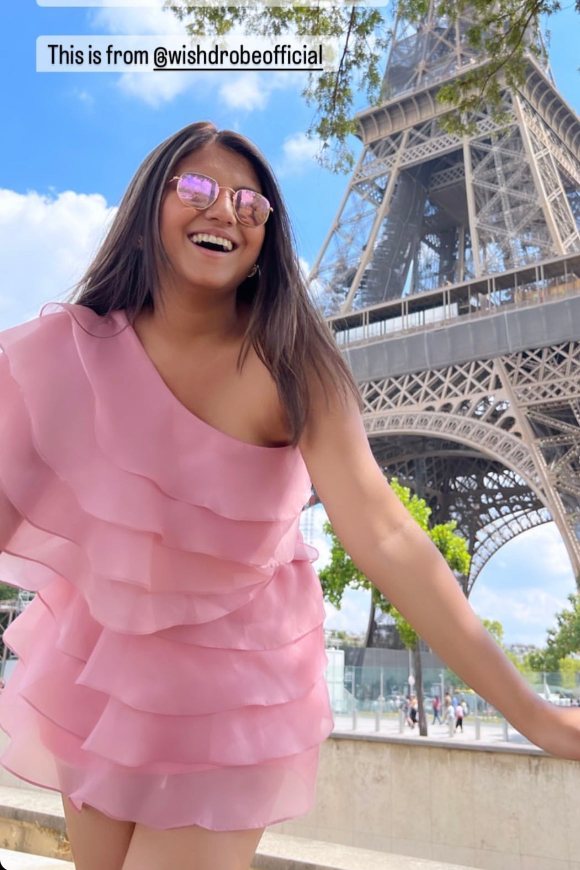 Ruffled Organza Dress & Rhinestone buckled belt - Earthy Pink