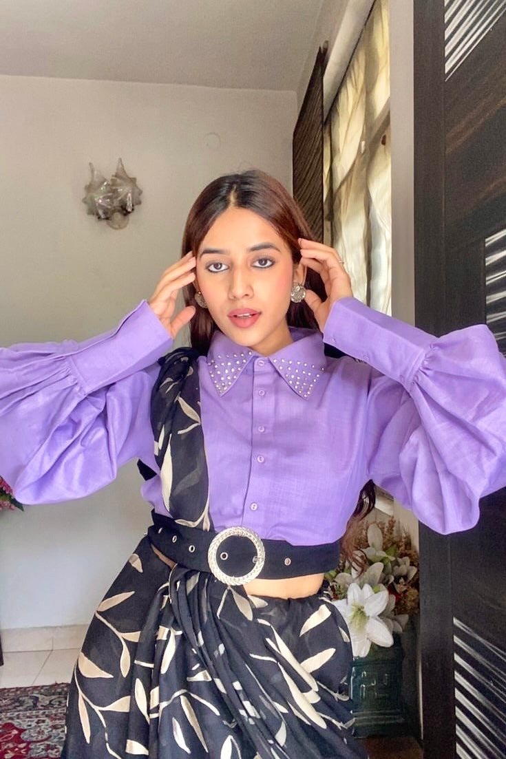 Dramatic Sleeves Shirt : Lilac