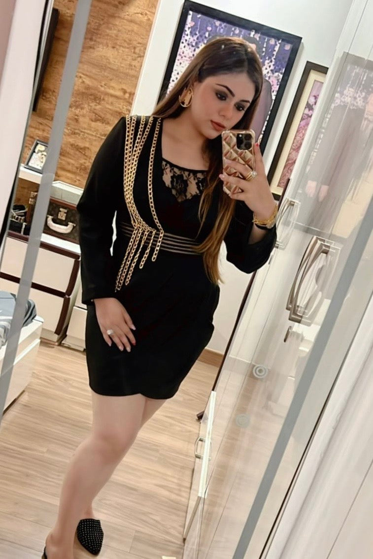 Arena Metallic Chain Blazer Dress - Black