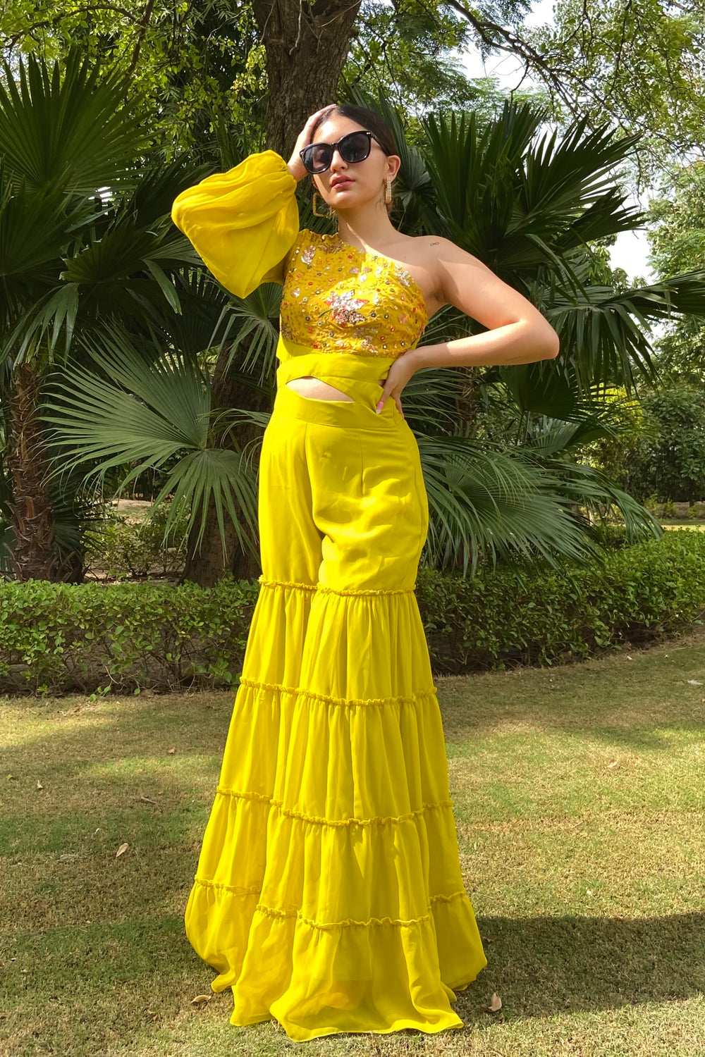 Three-Tier Jumpsuit- Mango Sorbet