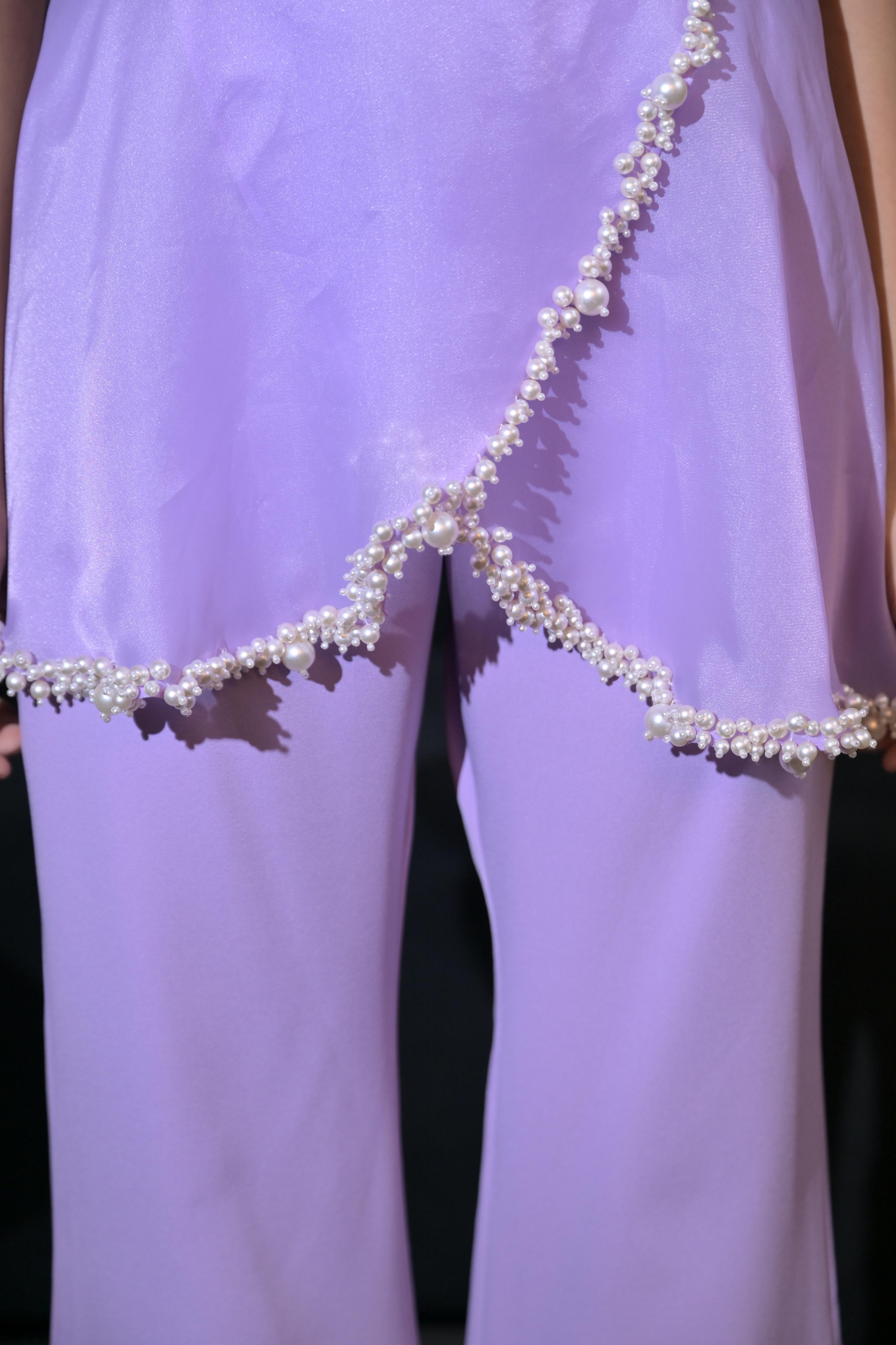 Organza Ruffled Co-Ord Set - Radiant Lavender
