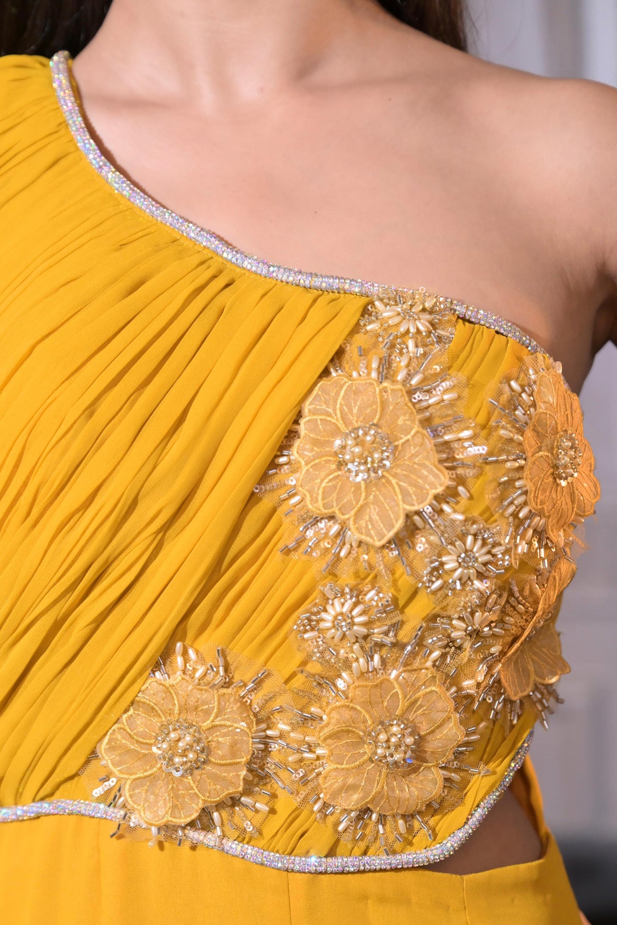 One-Shoulder Jumpsuit - Honey Mustard