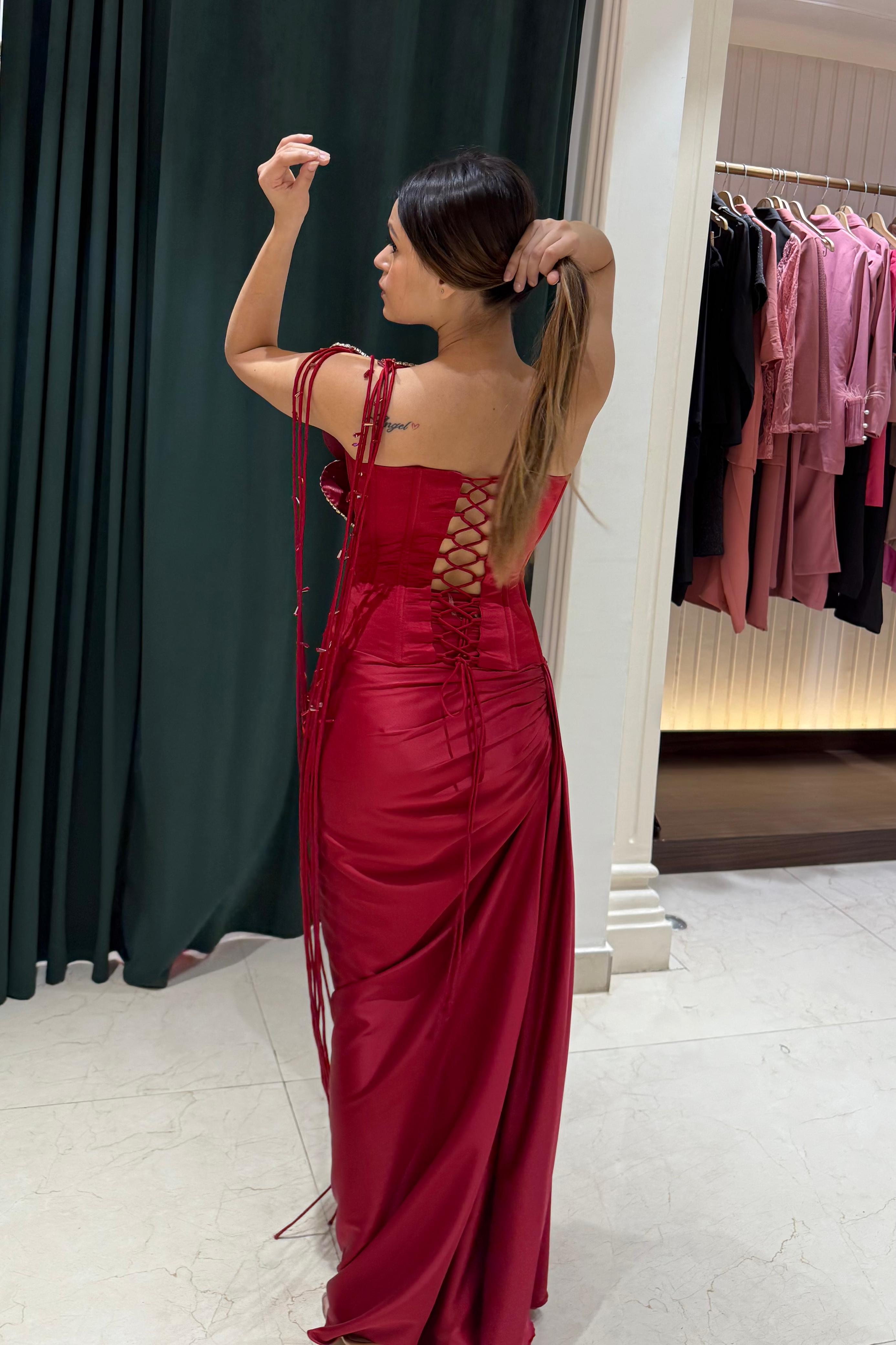 3 Piece Saree Set - Ruby Red