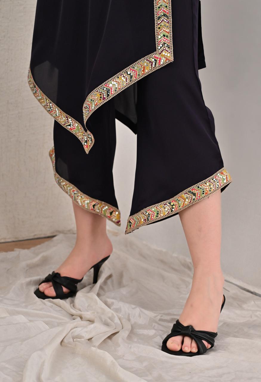 Bespoke Hi-Slit Suit Set: Deep Purple