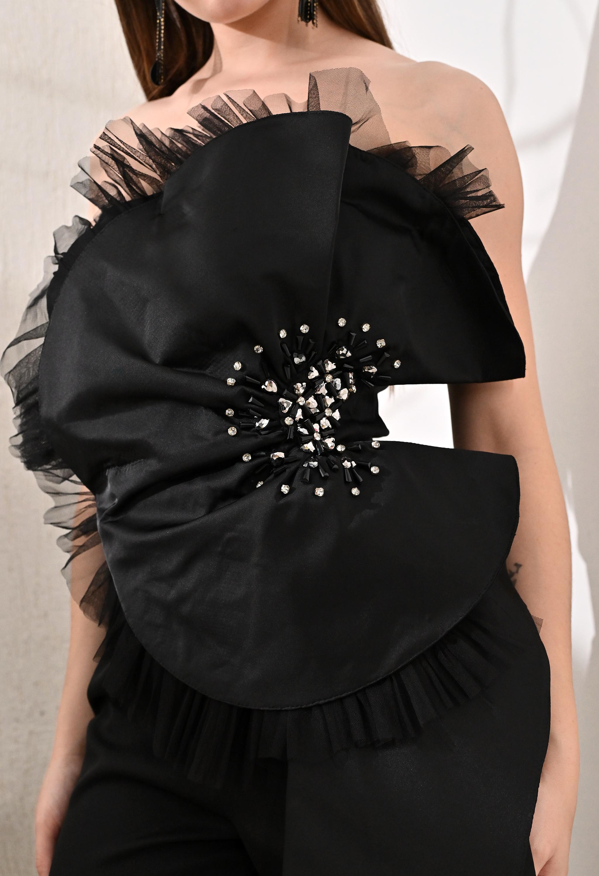 Bespoke-Statement Jumpsuit: Jet Black