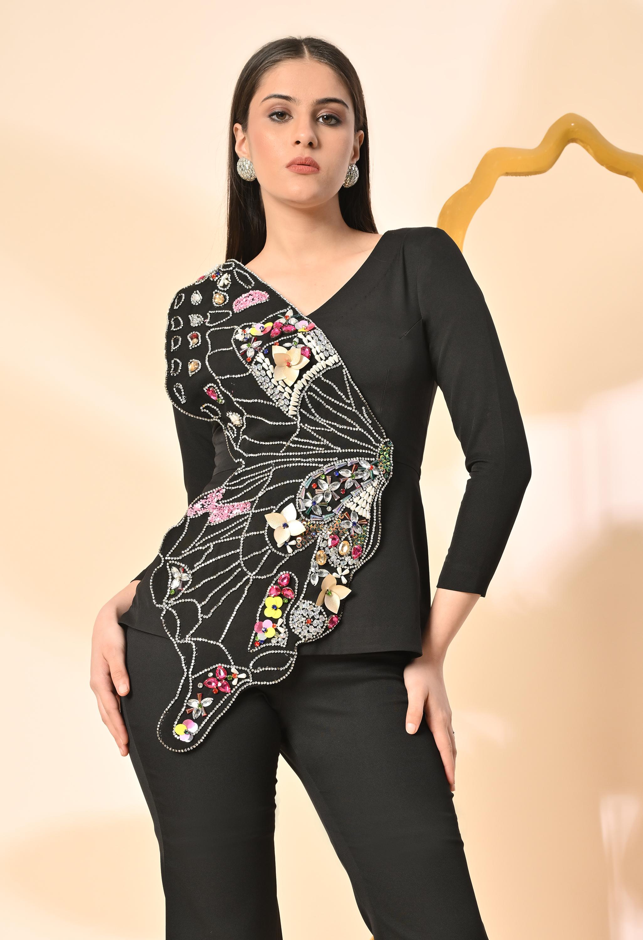 Flora Co-Ord Set: Graphite  Black