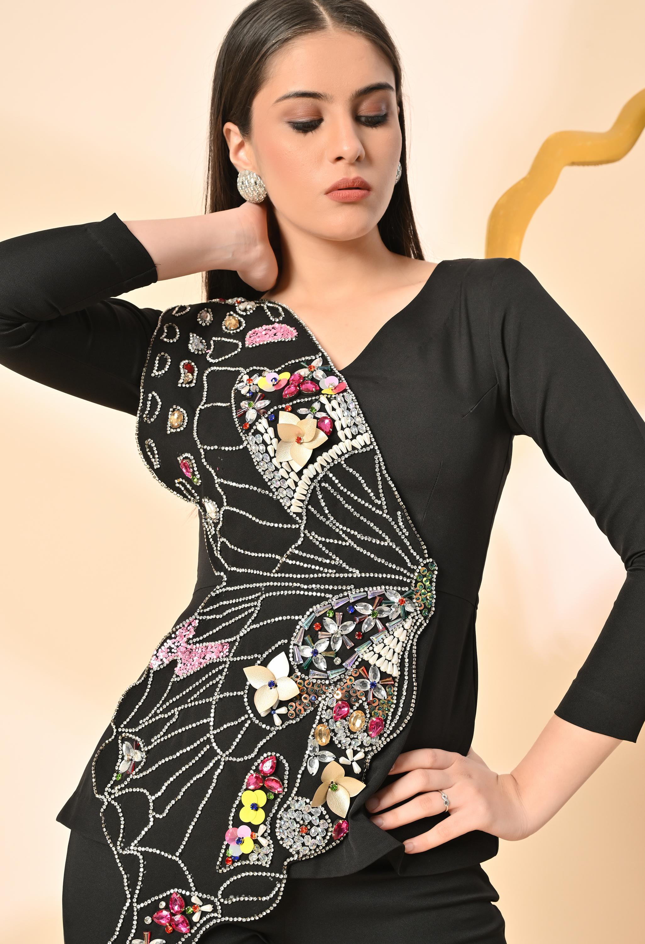 Flora Co-Ord Set: Graphite  Black