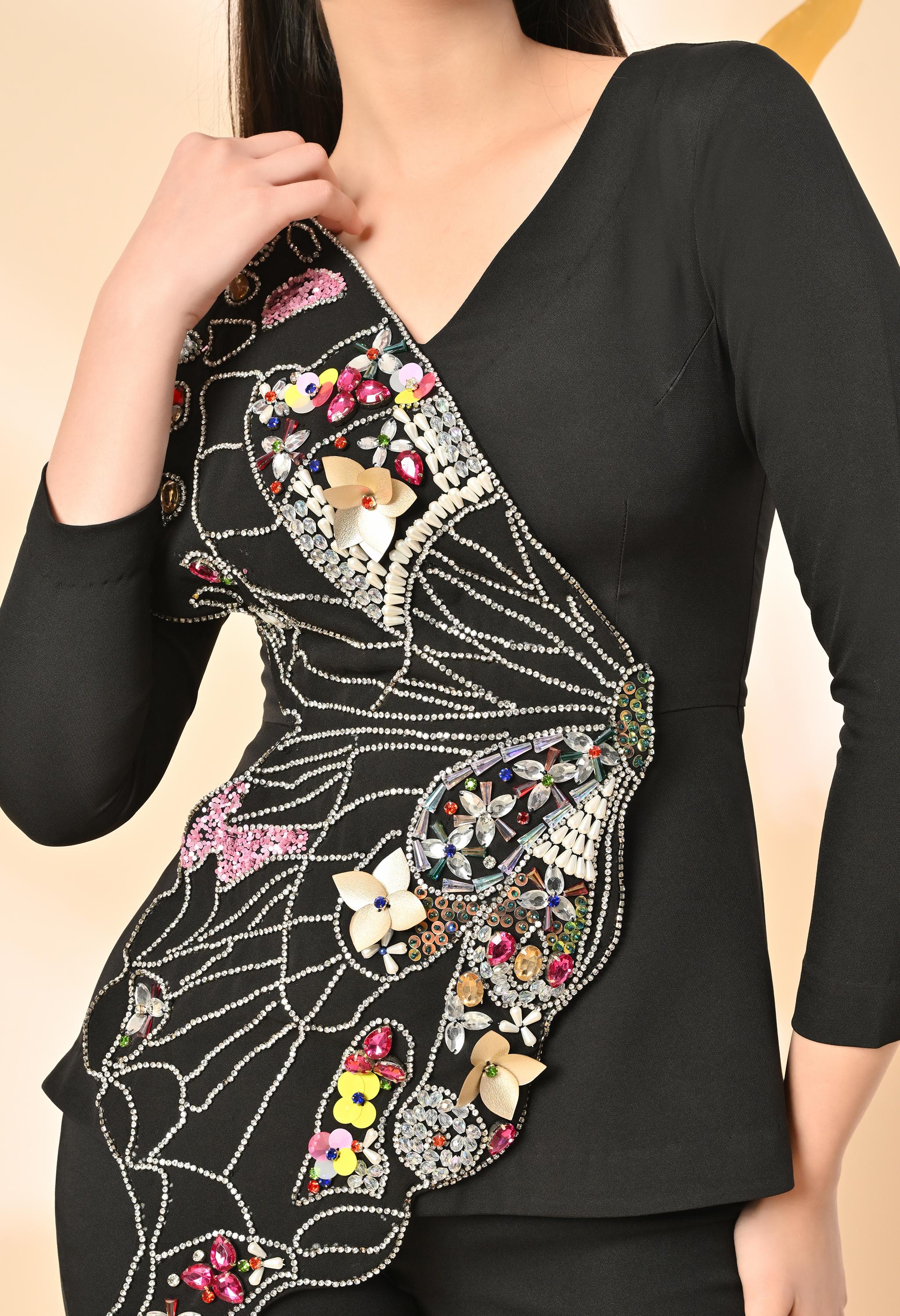 Flora Co-Ord Set: Graphite  Black