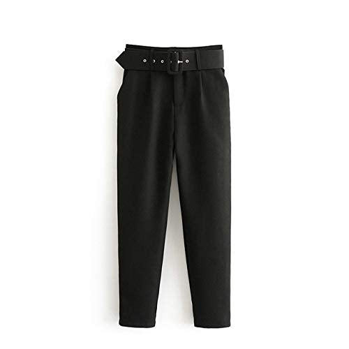Belted Formal Pants : Black - wishdrobe