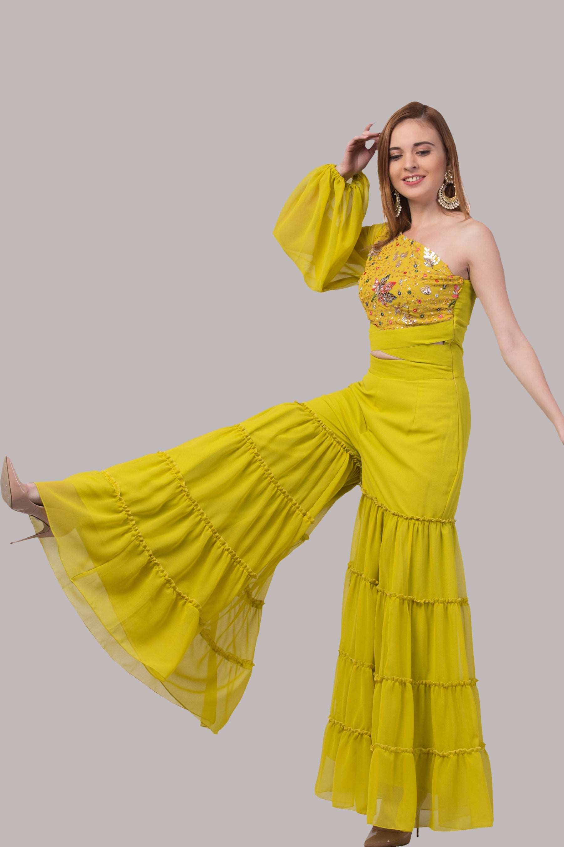 Mango Sorbet Three-Tier Jumpsuit - wishdrobe