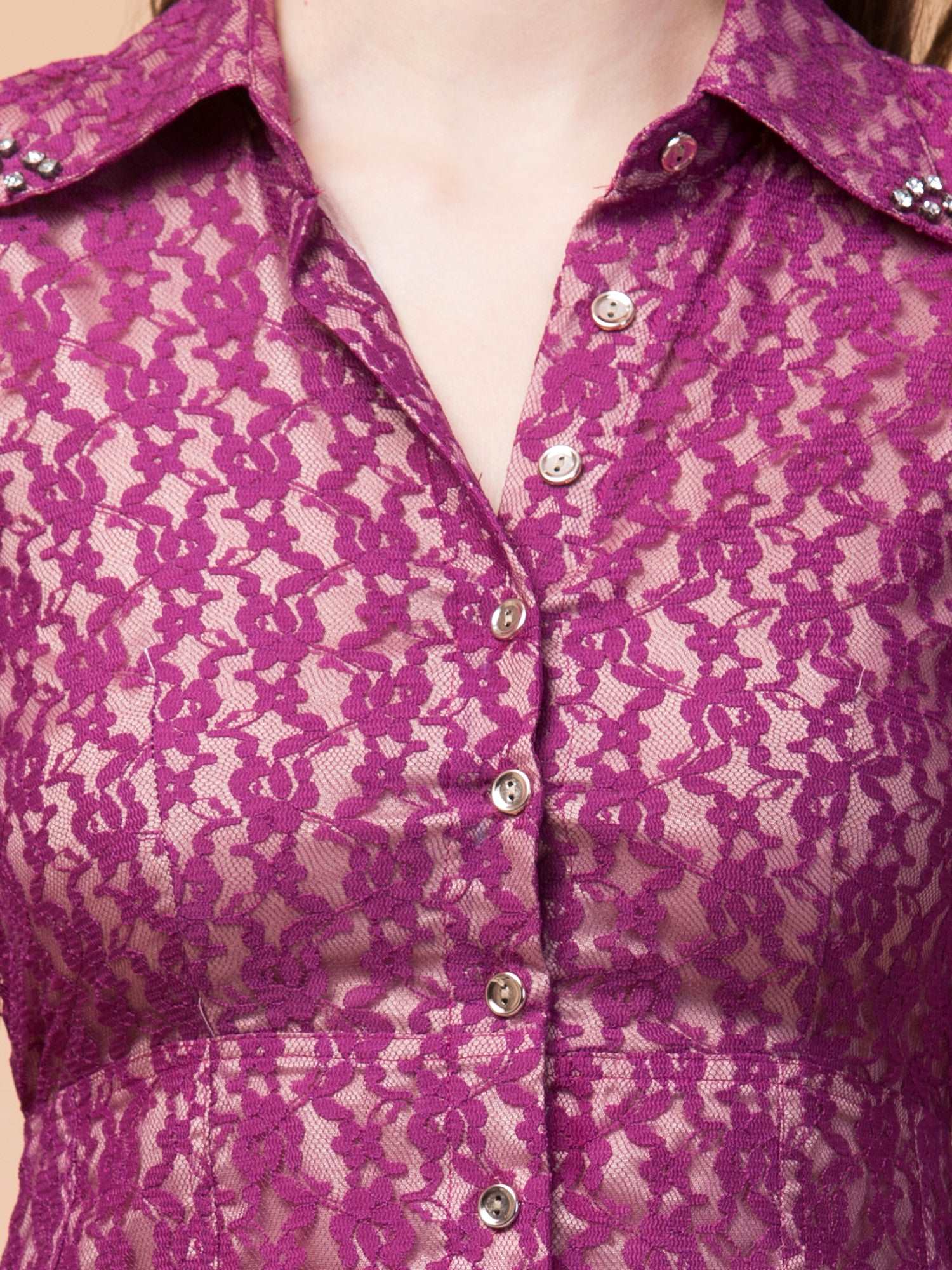 Wine Lace Co-ord Set - wishdrobe