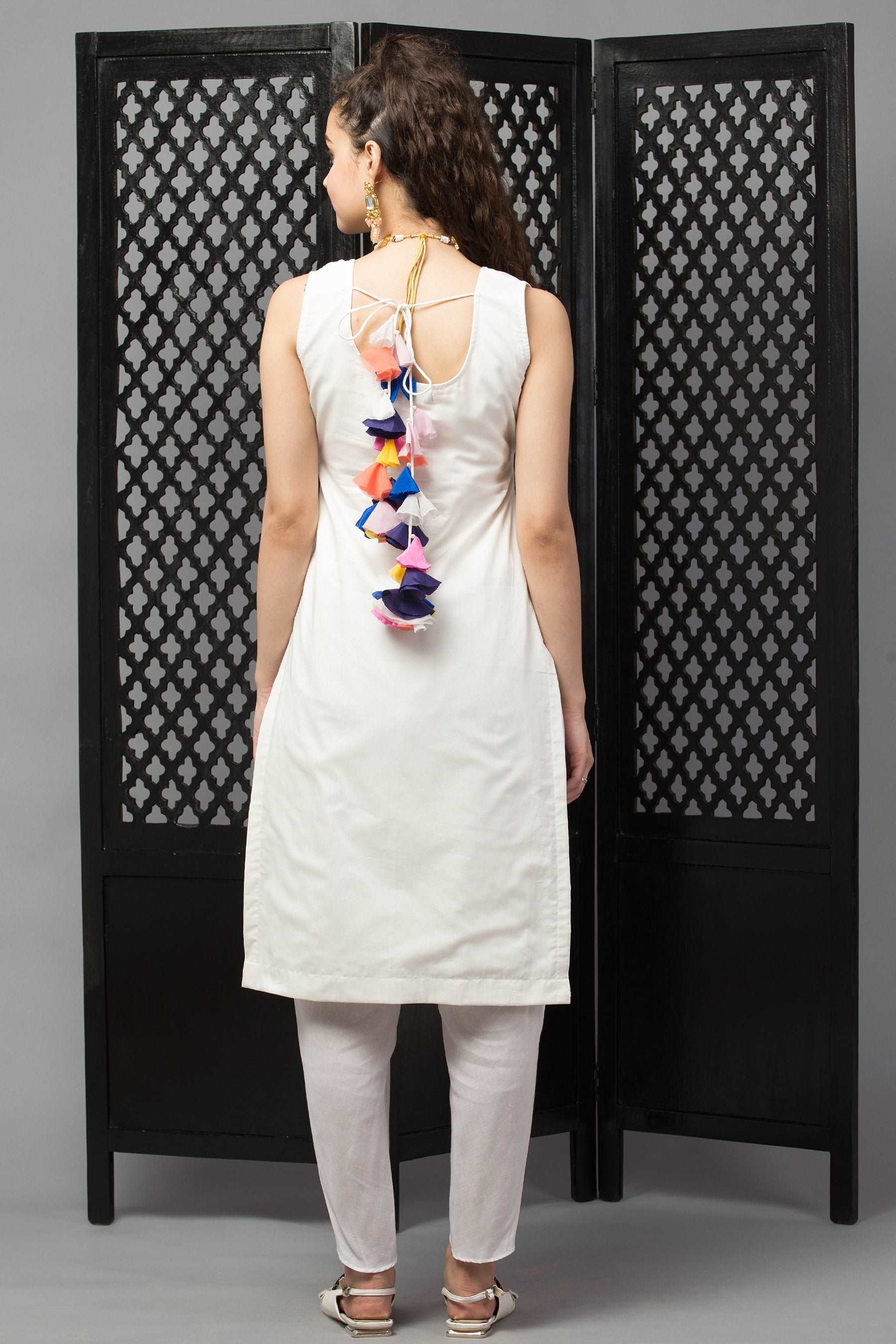 Timeless Natural White Suit with Tulip Pants - wishdrobe