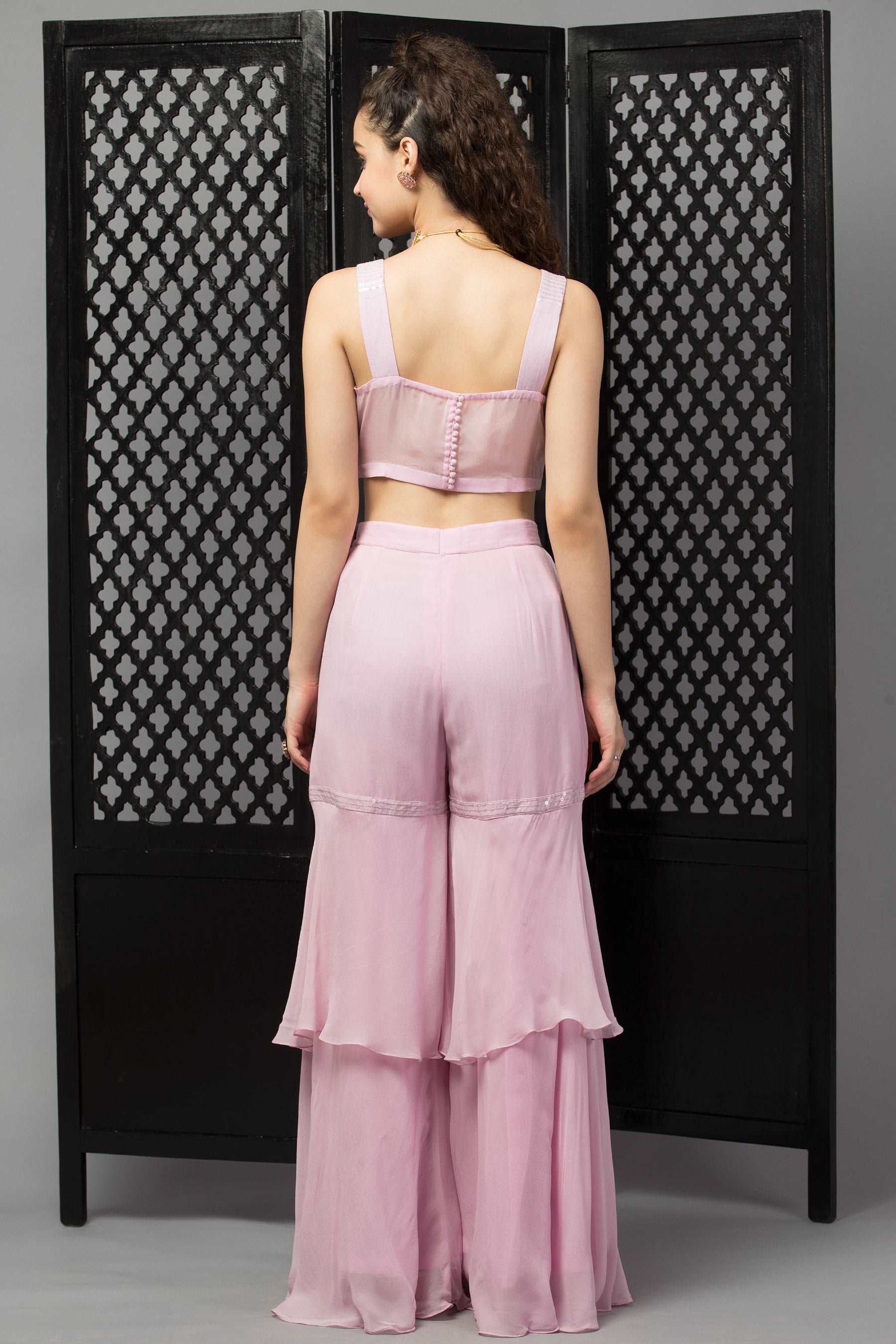 Lilac Pink Indo-Western Co-ord set - wishdrobe