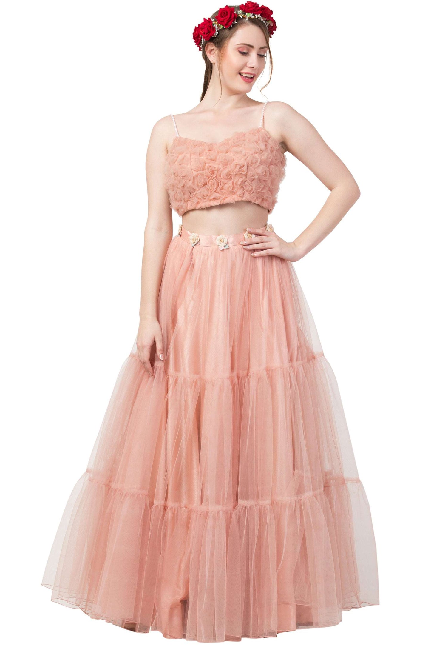 Rose Blouse with skirt set - wishdrobe