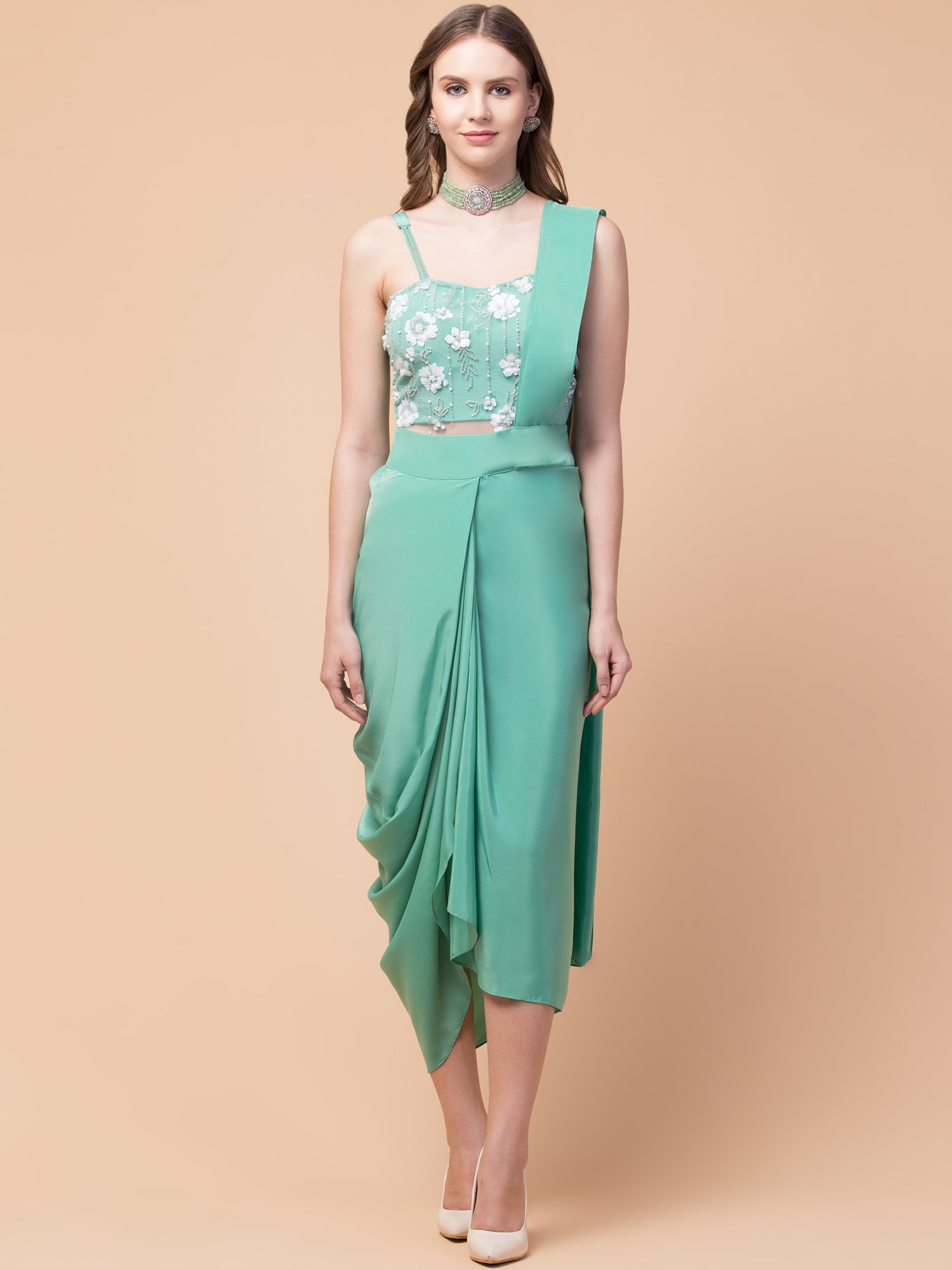 Misty Mint Drape 2-Piece Set - wishdrobe