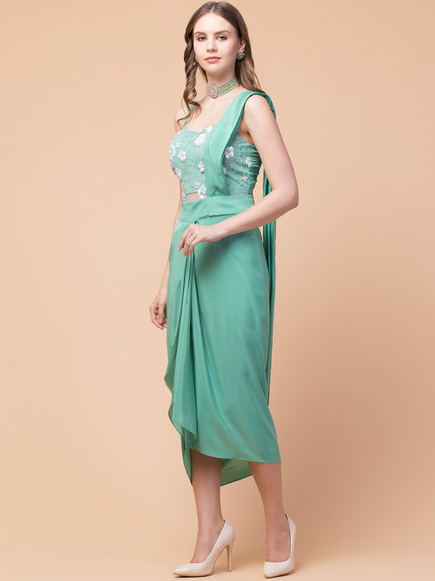 Misty Mint Drape 2-Piece Set - wishdrobe