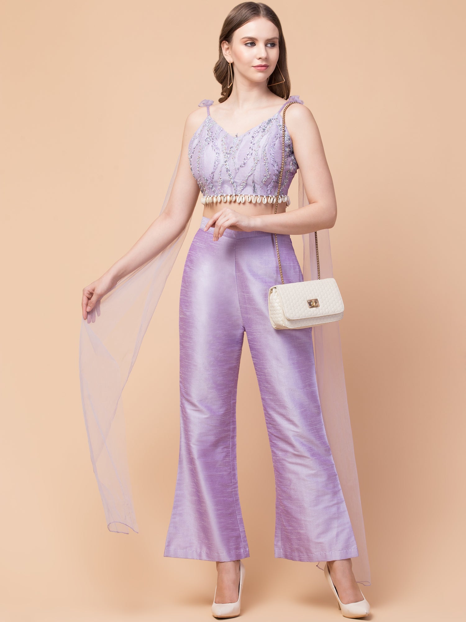 Lavender Indo-Western Co-Ord Set - wishdrobe